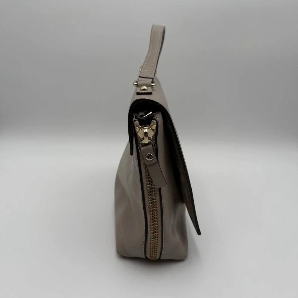Kate Spade Vintage Leather Laurel Magnolia Satchel/Crossbody‎ - Taupe Beige Flaw